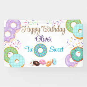 Doughnut boy 2nd birthday banner