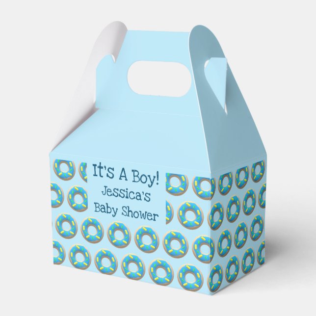 Doughnut Boy Baby Shower Favour Box (Front Side)