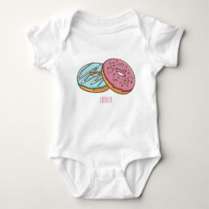 Doughnut cartoon illustration baby bodysuit