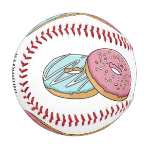 Doughnut cartoon illustration  baseball