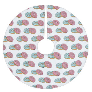 Doughnut cartoon illustration  brushed polyester tree skirt