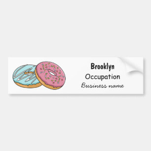 Doughnut cartoon illustration bumper sticker