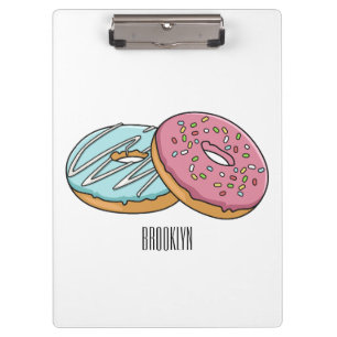 Doughnut cartoon illustration  clipboard