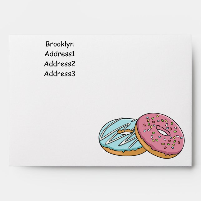 Doughnut cartoon illustration envelope (Front)