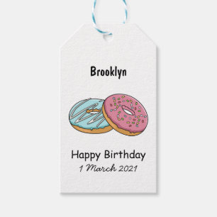Doughnut cartoon illustration gift tags