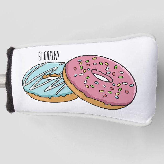 Doughnut cartoon illustration  golf head cover (Front)