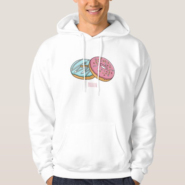 Doughnut cartoon illustration hoodie (Front)