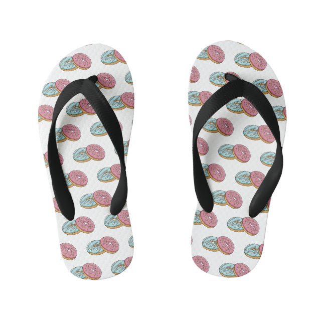 Doughnut cartoon illustration kid's thongs (Footbed)