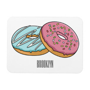 Doughnut cartoon illustration magnet
