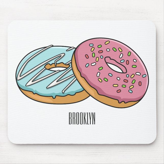 Doughnut cartoon illustration  mouse pad (Front)