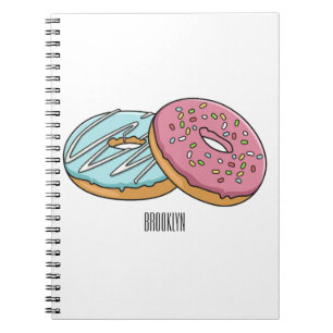 Doughnut cartoon illustration notebook