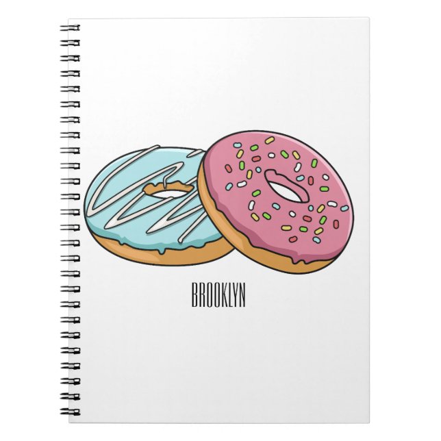 Doughnut cartoon illustration notebook (Front)