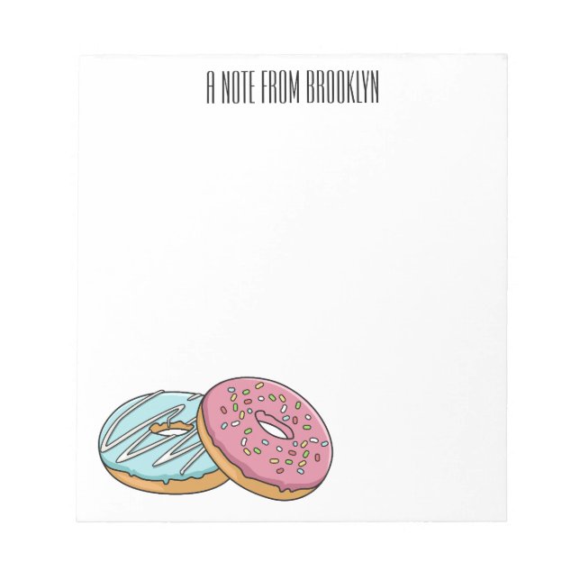 Doughnut cartoon illustration  notepad (Front)