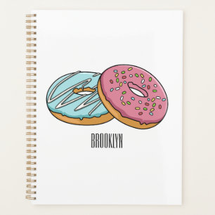 Doughnut cartoon illustration planner