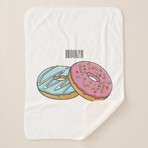 Doughnut cartoon illustration sherpa blanket