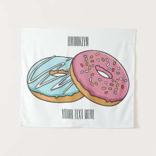 Doughnut cartoon illustration  tapestry