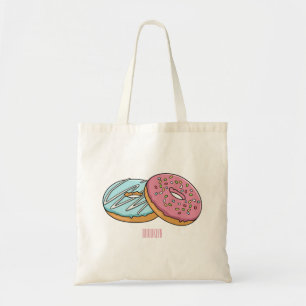 Doughnut cartoon illustration  tote bag