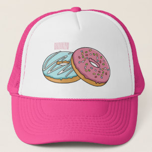 Doughnut cartoon illustration trucker hat