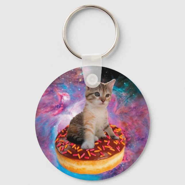 Doughnut Cat - Doughnut lover Key Ring (Front)