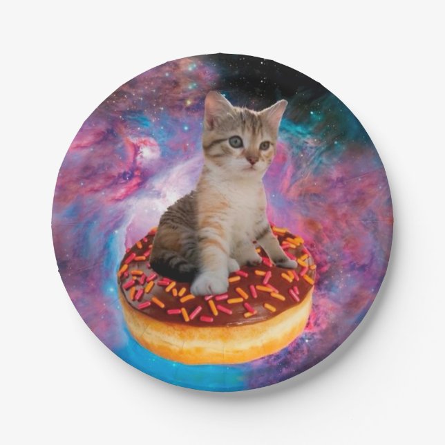 Doughnut Cat - Doughnut lover Paper Plate (Front)