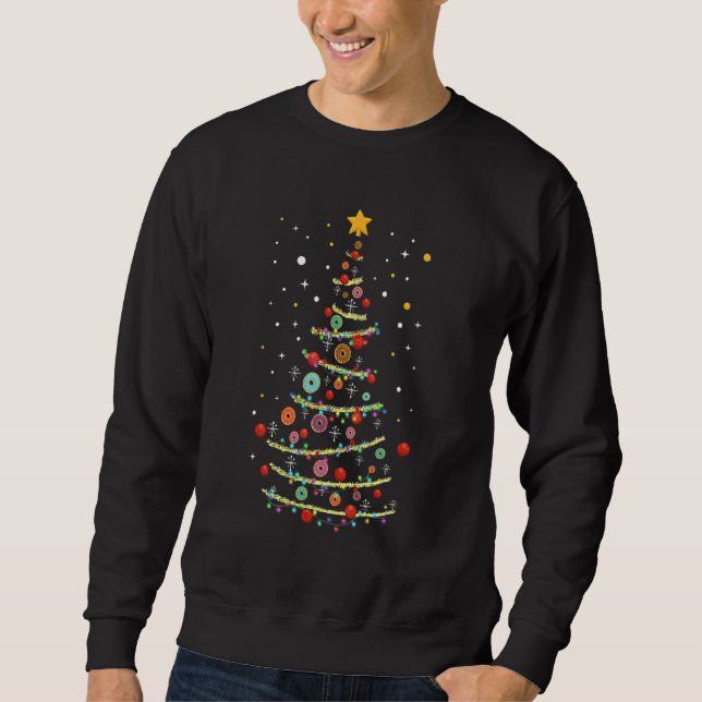 Doughnut Christmas Tree Doughnut Dessert Party Fas Sweatshirt (Front)