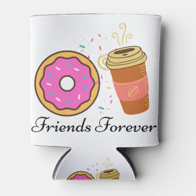doughnut coffee friends forever can cooler (Front)