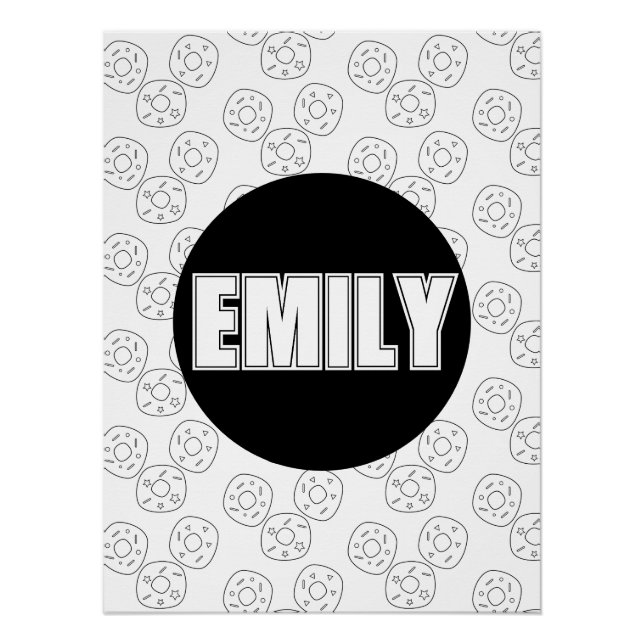 Doughnut Colouring Name Poster (Front)