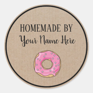 Doughnut Cookie Cake Homemade By Vintage Craft Classic Round Sticker