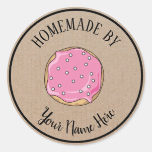 Doughnut Cookie Cake Homemade By Vintage Craft Classic Round Sticker