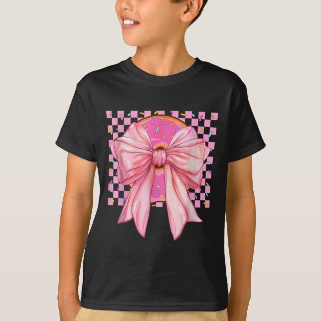 Doughnut Coquette Bow Funny Girls Women Gift Dough T-Shirt (Front)