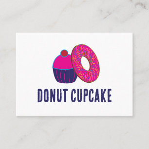 Doughnut Cupcake Pink Stripe Pattern Business Card