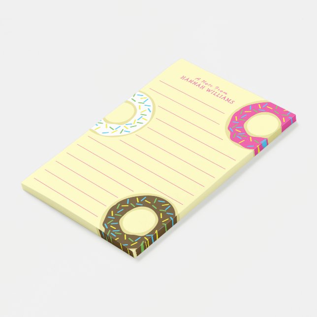 Doughnut Cute Kid's Doughnuts Post-it Notes (Angled)