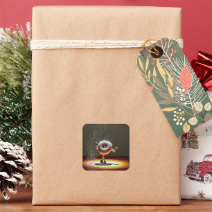 Doughnut Dancing On Stage Square Sticker