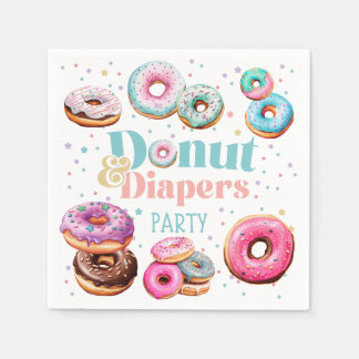 Doughnut & Diapers Baby shower Party Napkins
