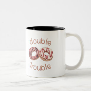 Doughnut Double Trouble Chocolate Glazed Doughnut Two-Tone Coffee Mug