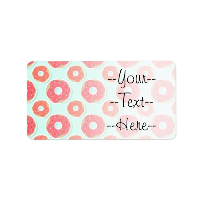 Doughnut Doughnut Pattern, Pink and Blue Label (Front)