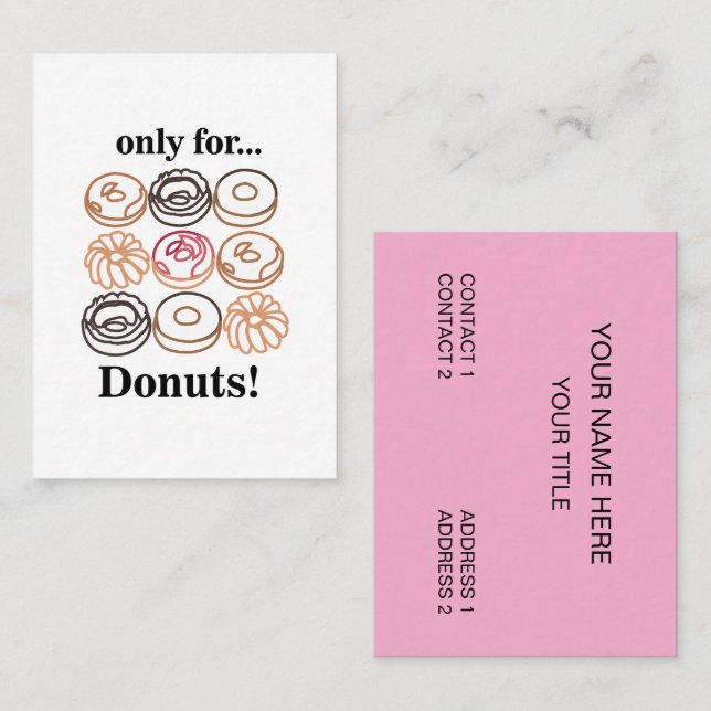 Doughnut Doughnut Sweet Bakery Food Business Card (Front/Back)