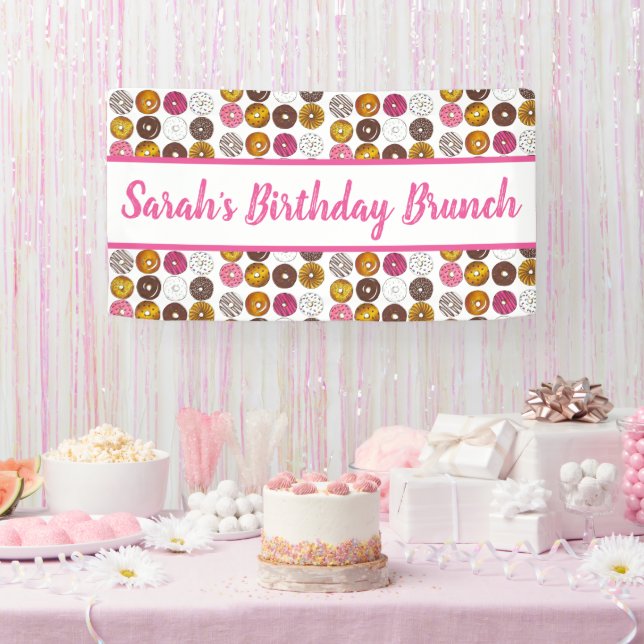 Doughnut Doughnuts Birthday Party Brunch Bake Sale Banner (Party)