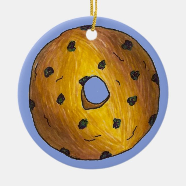 Doughnut Dozen Blueberry Cake Doughnut Pastry Ceramic Ornament (Front)