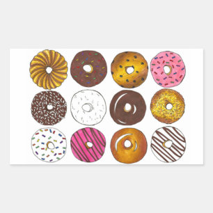 Doughnut Dozen Box of Breakfast Doughnuts Stickers