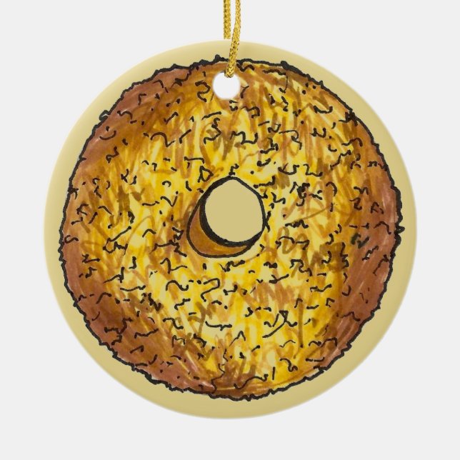 Doughnut Dozen Butternut Crunch Doughnut Pastry Ceramic Ornament (Front)