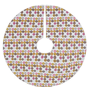 Doughnut Dozen Doughnuts Pastries Breakfast Brunch Brushed Polyester Tree Skirt