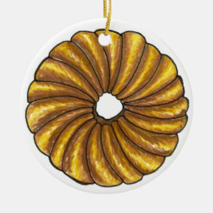 Doughnut Dozen French Twist Doughnut Pastry Ceramic Ornament