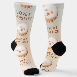 Doughnut Dream: Glazed Smile Pup  Socks