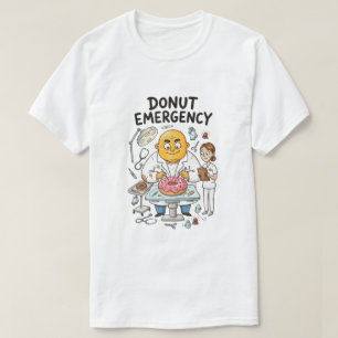 Doughnut Emergency Funny Cartoon Medical Comedy T-Shirt