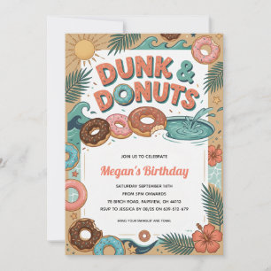 Doughnut end of summer pool party invitation