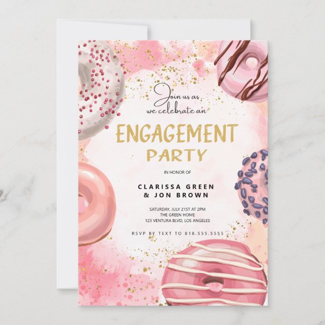 Doughnut ENGAGEMENT party Invitation (Front)