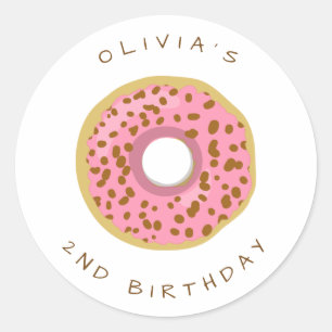 Doughnut Envelope seal sticker Birthday Girl Dough