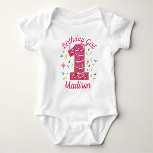 Doughnut First Doughnut Sweet One Birthday Baby Bodysuit