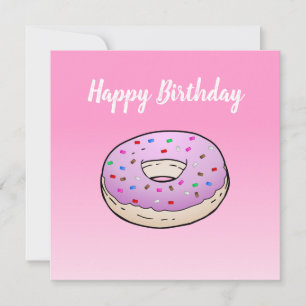 Doughnut Flat Greeting Birthday Card